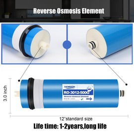 YKMGON 3012-500 GPD Universal Reverse Osmosis RO Membrane Element，3.0"x12" Replacement Water Filter,for Under Sink Home Drinking RO Water Purifier System