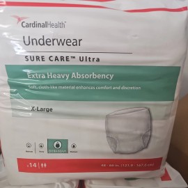 Cardinal 4 Pack Case of Cardinal Health Underwear-Extr