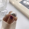 Iaceble Minimalist Silver Seashell Ring Adjustable Shell Open Ring Metal