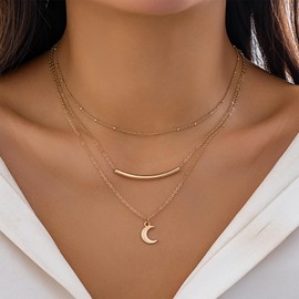 Stocking Stuffers Gifts for Women Gold Layered Chain Necklaces for Women Trendy Paperclip Rhinestone Necklace Multi-layer Silver Coin Choker Necklace Dainty Chunky Link Chain Necklace for Girls Minimalist Jewelry Gifts