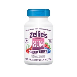 Zellie's | 100% Xylitol Cherry Berry Chewing Gum | No Aspartame, Gluten Free, Vegan & Kosher (100 Count - Pack of 1)