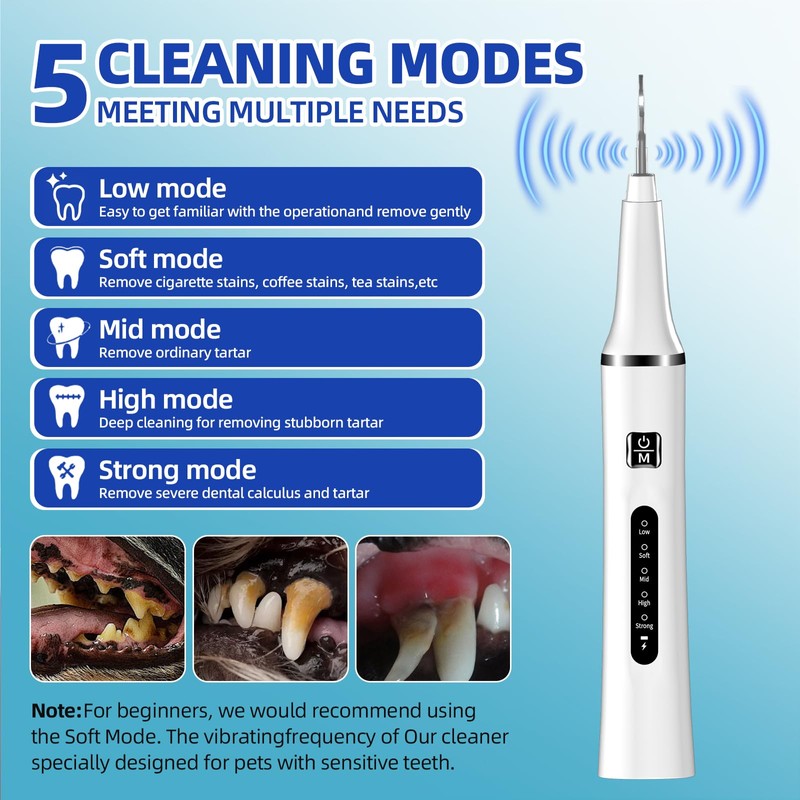 Psytpusa Ultrasonic Pet Plaque and Tartar Remover - Teeth Cleaning