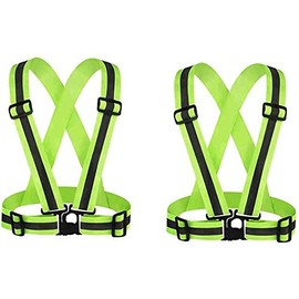 FEimaX Reflective Vest 2 Pack with High Visibility Adjustable Straps for Running, Jogging, Cycling, Hiking, Multicolor Orange