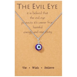 Long tiantian Evil Eye Necklace for Women Men Protection Necklace Leather Rope Glass Evil Eye Pendant Neckace Inspirational Jewelry Trendy Stuff Gifts Stocking Stuffers