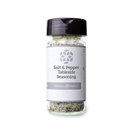 Savory Spice Salt & Pepper Tableside Seasoning - Sea Salt & Cracked Pepper Blend Mixed Together | Kosher Salt & Black Pepper for Almost Any Dish (Medium Jar - Net: 2.15 oz)