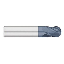 Titan TC11702 Solid Carbide End Mill, Stub Length, 4 Flute, 30 Degree Helix, Ball Nose, AlTiN Coated, 1/32" Size, 1/8" Shank Diameter, 1-1/2" Overall Length, 1/16" Cutting Length