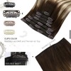 Moresoo Clip in Hair Extensions Real Human Hair Ombre Brown