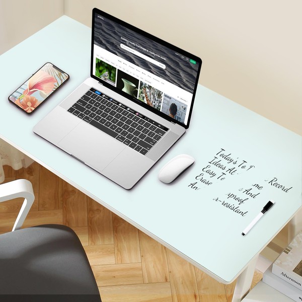 MAKUANG Dry Erase Desk Mat with Organosilicon Surface, Erasable Writing