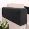 OHPHCALL 2Pcs Elastic Sofa Armrest Cover Black Soft Protector Towels