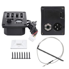 CYSFETENA EQ Equalizer Pickup Acoustic Guitar, Acoustic Guitar 4 Band Equalizer EQ Preamps Piezo Pickup Chromatic Tuner System Instrument Accessories for Acoustic SE‑4N