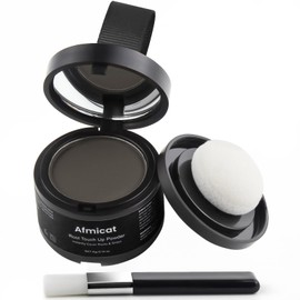 Instant Hairline Powder, Root Touch Up Hair Color for Gray Coverage and Thinning Hair, Root Cover Up Conceals Hair Loss & Bald Spots, Natural and Non-Greasy Hair Color for Women & Men, Dark-Brown