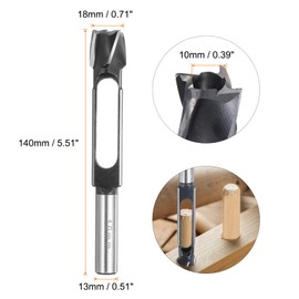 sourcing map Wood Tenon Dowel Plug Cutter 10mm Metric Tenon Dowel Cutting Tools Drill Bit High Speed Steel Wood Plug Dowel Cutter with Round Shank for Woodworking Furniture Making