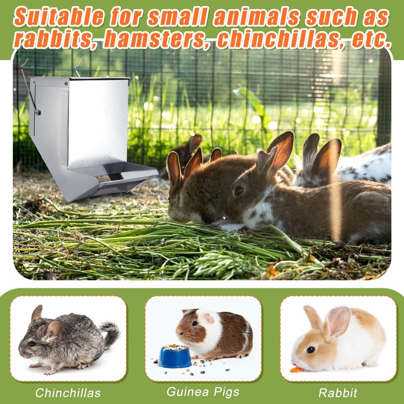 Maxcheck 8 Pcs Rabbit Feeder for Cages Bulk Small Animal