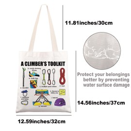 MYSOMY Rock Climbing Tote Bag Rock Climber Gifts A Climber’s Toolkit Bouldering Gifts Bouldering Tote Bag (CLIMBER TOOLKIT UK)
