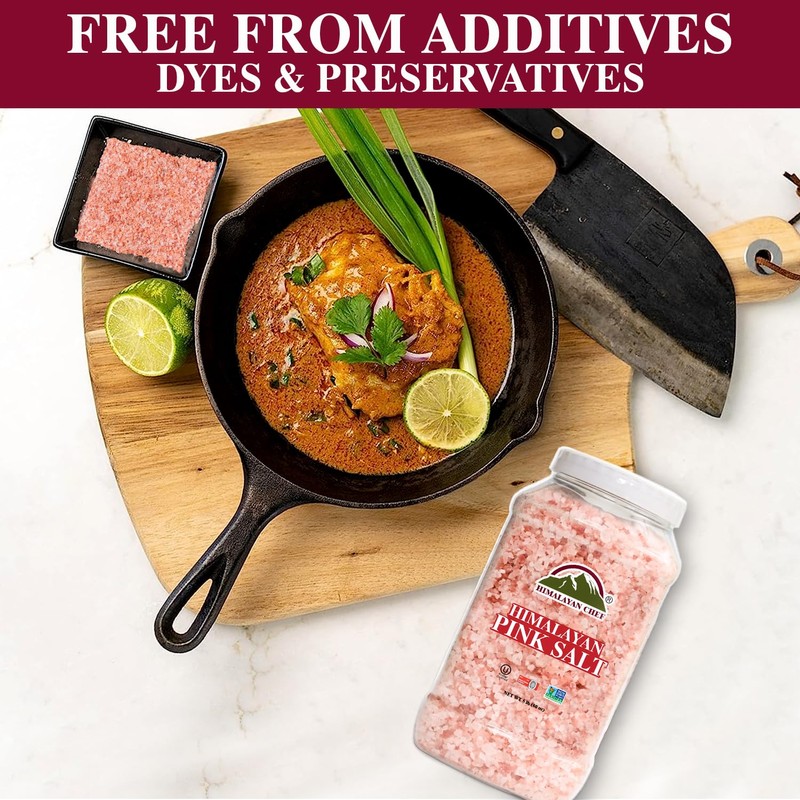 Himalayan Chef Pink salt, Coarse Grain and Fine Grain, plastic