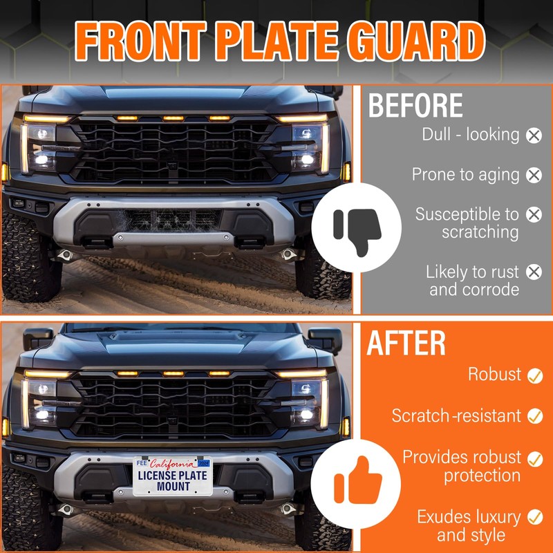 ABS Front License Plate Holder & Frame Bracket- Enhanced Anti-
