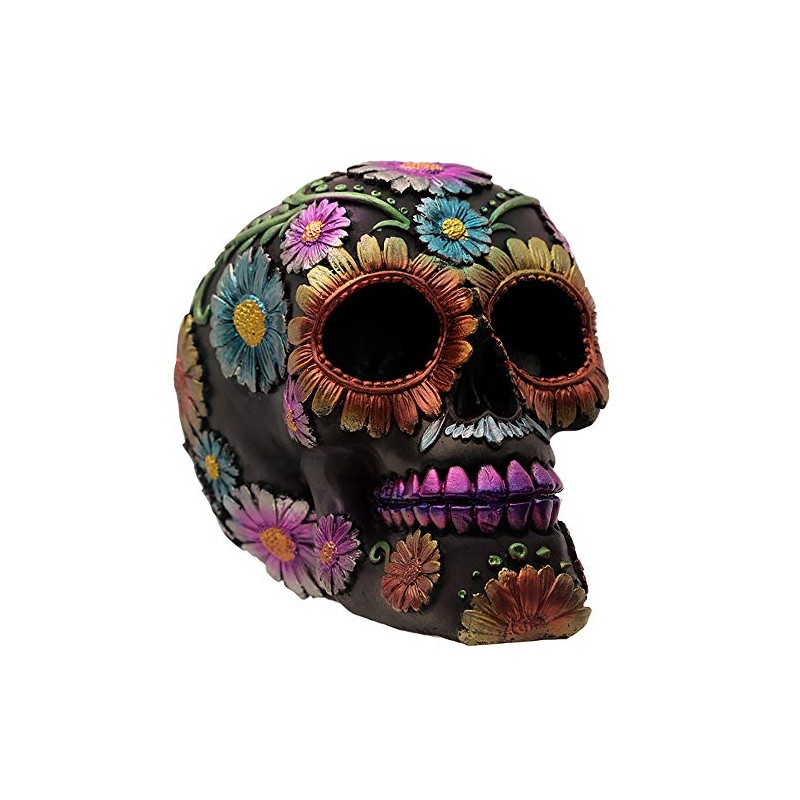 Puckator Metallic Day of the Dead Daisy & Flower Skull