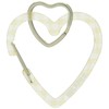 Milkfed NEO Heart Carabiner GINGHAM Women's Key Chain, beige