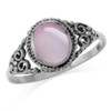 Silvershake Pink Mother of Pearl Inlay 925 Sterling Silver Filigree