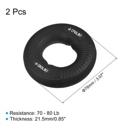 uxcell Hand Grip Strengthener, 70-80Lb Silicone Grip Strength Training for Stress Relieve & Rock Climbing, 2 Pcs