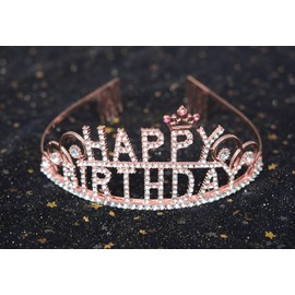 Tiara de cumpleaños y corona de faja, regalos para hija, hermana, amiga, niña, 4, 5, 8, 9, 10, 13, 15, 16, 18, suministros para fiesta de feliz cumpleaños