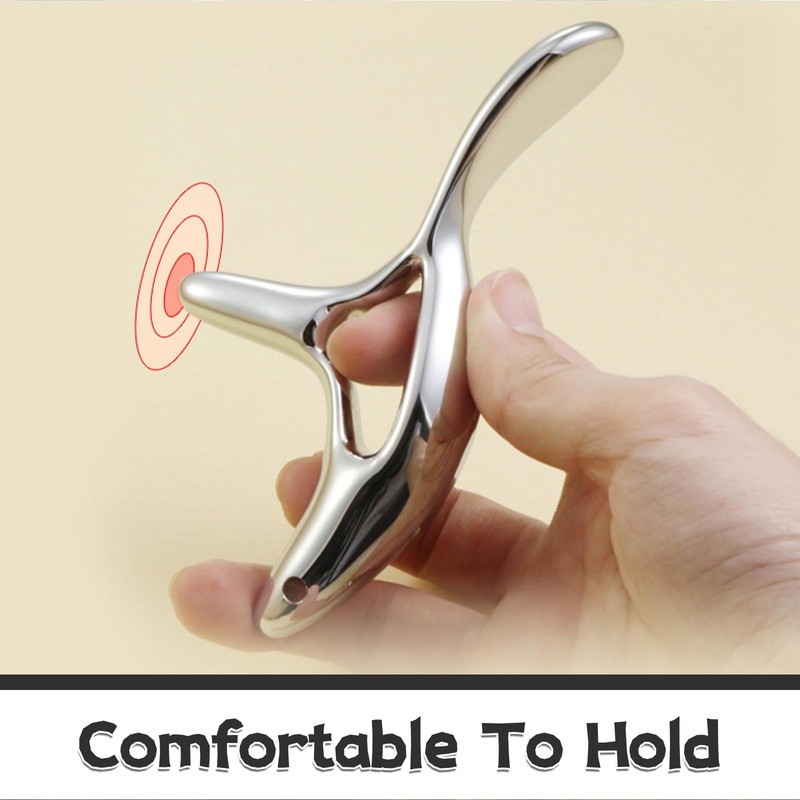 Cosmeria Trigger Point Massager, Stainless Steel Gua Sha Stone with