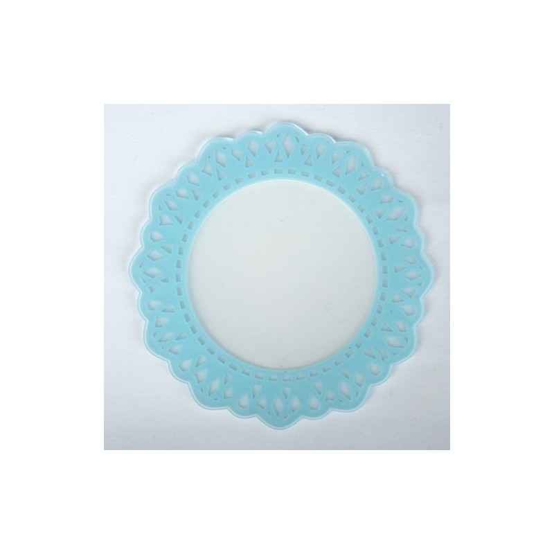 Antique Lace Wind Vinyl Coasters Clear x Blue Diameter 100 mm