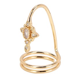 Fashion Nail Ring Accessories for Nail Art with Exquisite Workmanship (3057 Gold)