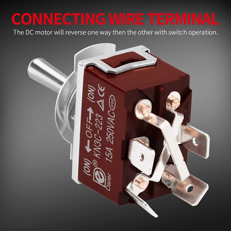 DaierTek Waterproof Reverse Polarity Switch 12V Momentary Toggle Switch 30A