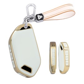 HIBEYO - Funda para llavero de 8 botones para KIA Sportage R Carnival KX3 Seltos KX5 K5 Kia EV9 Picanto 2024 Accesorios, Llavero B Blanco, B Keychain White