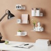 xozeooeu 6 Pcs Acrylic Floating Shelves, 5 Inch Wall Mounted