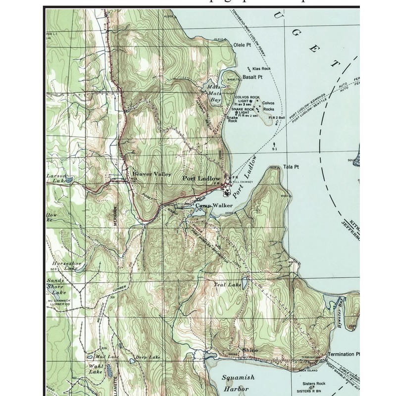 Entrance to Hood Canal - ca. 1940 - USGS Old