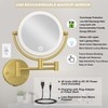 Rechargeable Wall Mounted Lighted Makeup Mirror with Magnification Gold, 8
