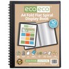 eco-eco A4 50% Recycled 40 Pocket Fold Flat Spiral Bound