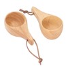 2Pcs Camping Mug Drinking Tea Cup Rubber Wood Mini Portable