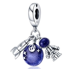 Pandach - Dijes de plata de ley 925 para pulseras y collares, abalorio de viaje alrededor del mundo, colgantes de relajación, abalorios de joyería para mujeres, Plata de ley, Circonita cúbica