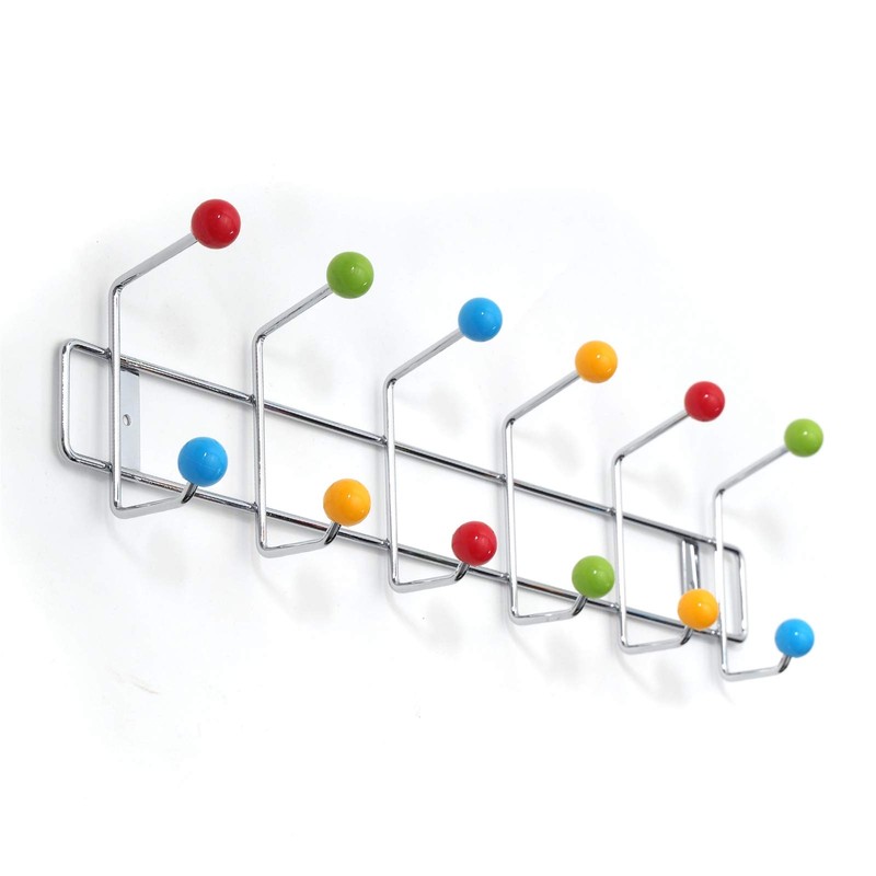 DESIGN DELIGHTS Colour Ball Wardrobe Rail Colourful Silver 50 x