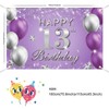 JOYKY Happy 13th Birthday Banner, Purple Silver 13th Birthday Party