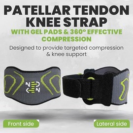 Patellar Tendon Knee Strap – Knee Support for Women And Men, Patella Knee Strap, Knee Brace for Running, Adjustable Patella Support Strap for Knee Pain, Tendonitis & Sports (Green)