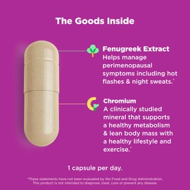 OLLY Balanced Perimeno Capsules, Supports Hormonal Balance, Mood & Metabolism During Perimenopause,* Fenugreek Extract, Chromium, 30 Day Supply - 30 Count