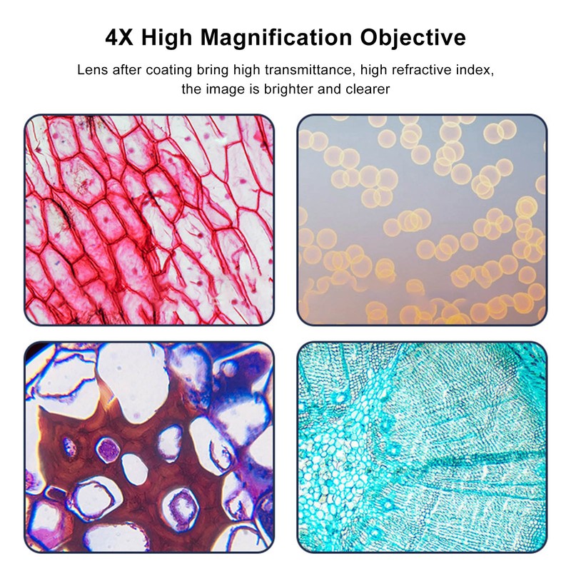 Achromatic Microscope Objective 4X High Magnification Lens 20.2mm Interface Thread