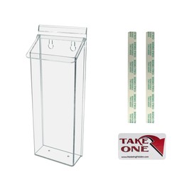Outdoor Brochure Holder Holds 4” x 11” Tri Folds Rack Cards Wall Mount Clear Acrylic Real Estate Sheet Box with Lid Pamphlets Store Front Display Take One Bin Organizer by Marketing Holders