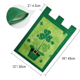 KUUQA Happy St. Patrick's Day Garden Flag Decorative Clovers Irish Green Shamrocks 12 x 18 Inches for Garden and Home Decorations