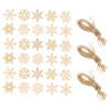 FONGKNOX 30 Pcs Wooden Snowflake 50mm Unfinished Wooden Ornaments Snowflake