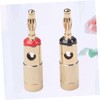 jojofuny 1pair Gold Plated Speaker Banana Plugs Durable Connectors for
