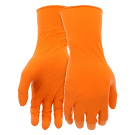 PIP Grippaz Engage 7 Mil Nitrile 12" Disposable Gloves 50-Pack, Fish Scale Grip, Chemical & Grease Resistant, Orange, 2X-Large (67-307/2XL)