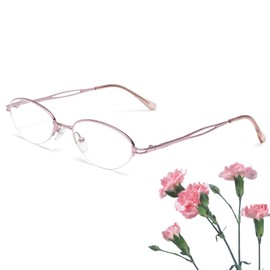 [Soarea] 老眼鏡 おしゃれ レディース ブルーライトカット老眼鏡 シニア グラス細いフレーム 眼鏡（度数+1.5，ピンク ）