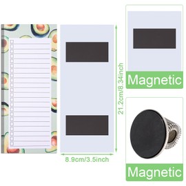 Smivyhp Pack of 3 Magnetic Notepads, Shopping List Magnetic Fridge with 1 Magnetic Pen Holder, 50 Sheets/Piece Shopping List Pad, To Do List Pad, Notepads, Fruit Design