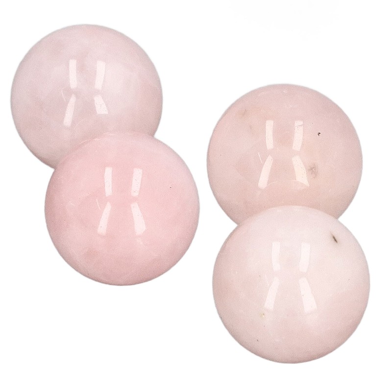4Pcs Rose Quartz Crystal Balls 0.8in Diameter Clear Negative Energy
