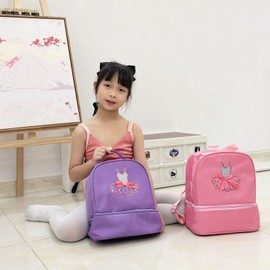 Yitengteng Ballet Dance Backpack for Little Girls Ballerina pink Bag for Dance Toddler Dance Bag Gymnastics Latin Dance Yoga Tap Dance Jazz Storage Bag